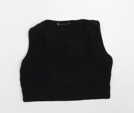 I SAW IT FIRST Womens Black  Polyester Cropped Tank Size 8 Scoop Neck