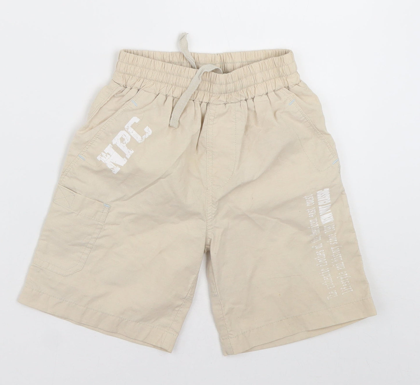 Reebok Boys Beige  Cotton Sweat Shorts Size 2 Years  Regular Tie