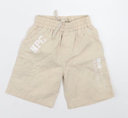 Reebok Boys Beige  Cotton Sweat Shorts Size 2 Years  Regular Tie