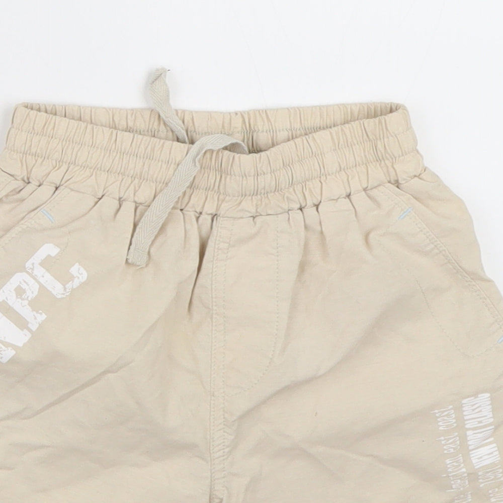 Reebok Boys Beige  Cotton Sweat Shorts Size 2 Years  Regular Tie