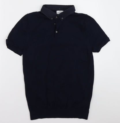 NEXT Mens Blue  Cotton  Polo Size XS Collared Button