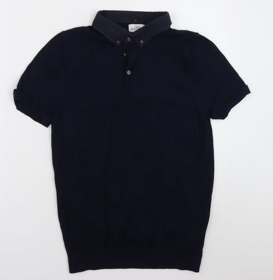 NEXT Mens Blue  Cotton  Polo Size XS Collared Button