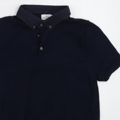 NEXT Mens Blue  Cotton  Polo Size XS Collared Button