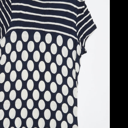 NEXT Womens Blue Polka Dot Viscose T-Shirt Dress  Size 10  Crew Neck Pullover