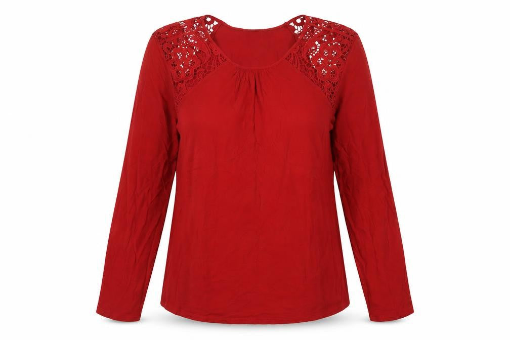 Womens UK Size M H&M Red Basic Blouse