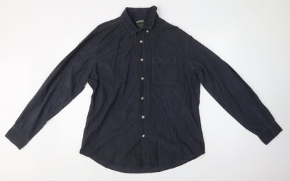 Mens UK Size L Burton Blue  Button-Up Long Sleeve Casual Shirt