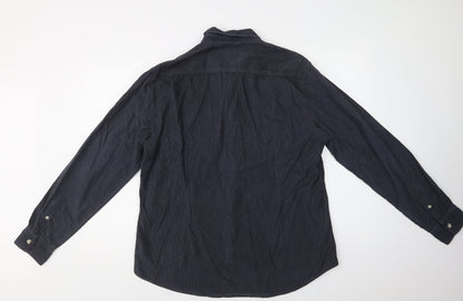 Mens UK Size L Burton Blue  Button-Up Long Sleeve Casual Shirt