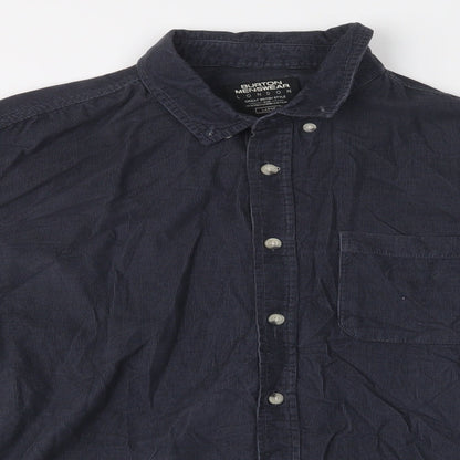Mens UK Size L Burton Blue  Button-Up Long Sleeve Casual Shirt