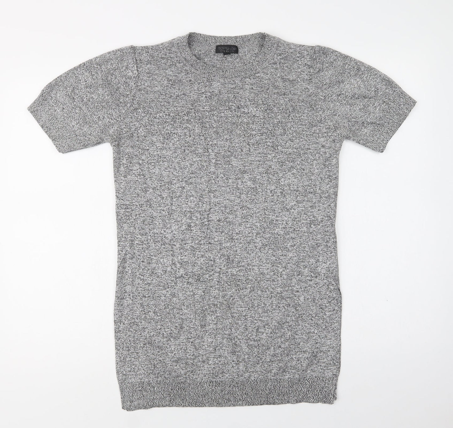 Womens UK Size 10 Topshop Grey Tunic Blouse