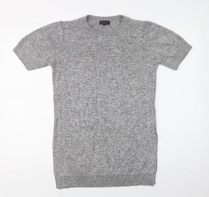 Womens UK Size 10 Topshop Grey Tunic Blouse