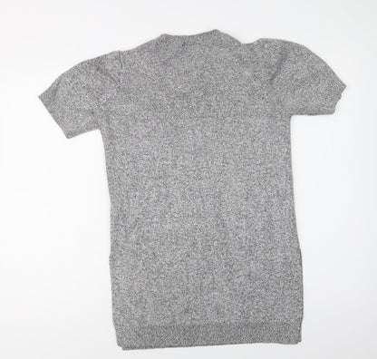 Womens UK Size 10 Topshop Grey Tunic Blouse