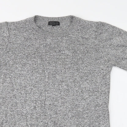 Womens UK Size 10 Topshop Grey Tunic Blouse