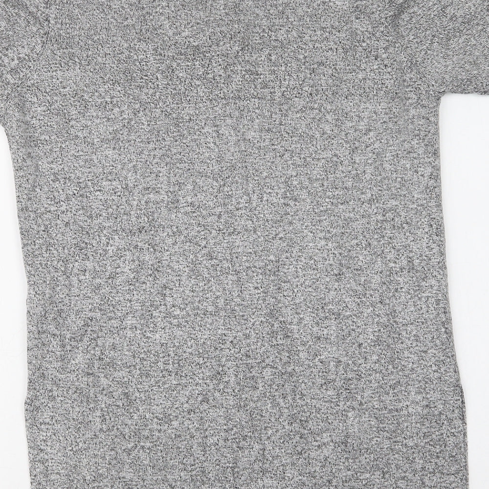 Womens UK Size 10 Topshop Grey Tunic Blouse