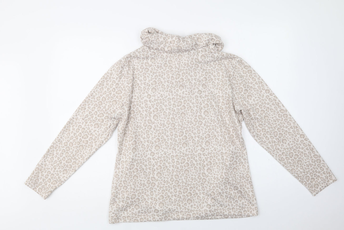 F&F Womens Beige Animal Print Polyester Top Lounge Set Size S