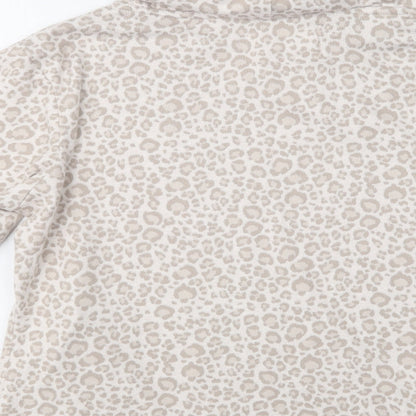 F&F Womens Beige Animal Print Polyester Top Lounge Set Size S