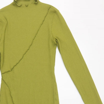 Primark Womens Green  Polyester Bodycon  Size 10  Mock Neck