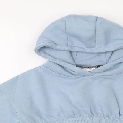 Holyfield Girls Blue  Cotton Pullover Hoodie Size 8-9 Years   - Cropped