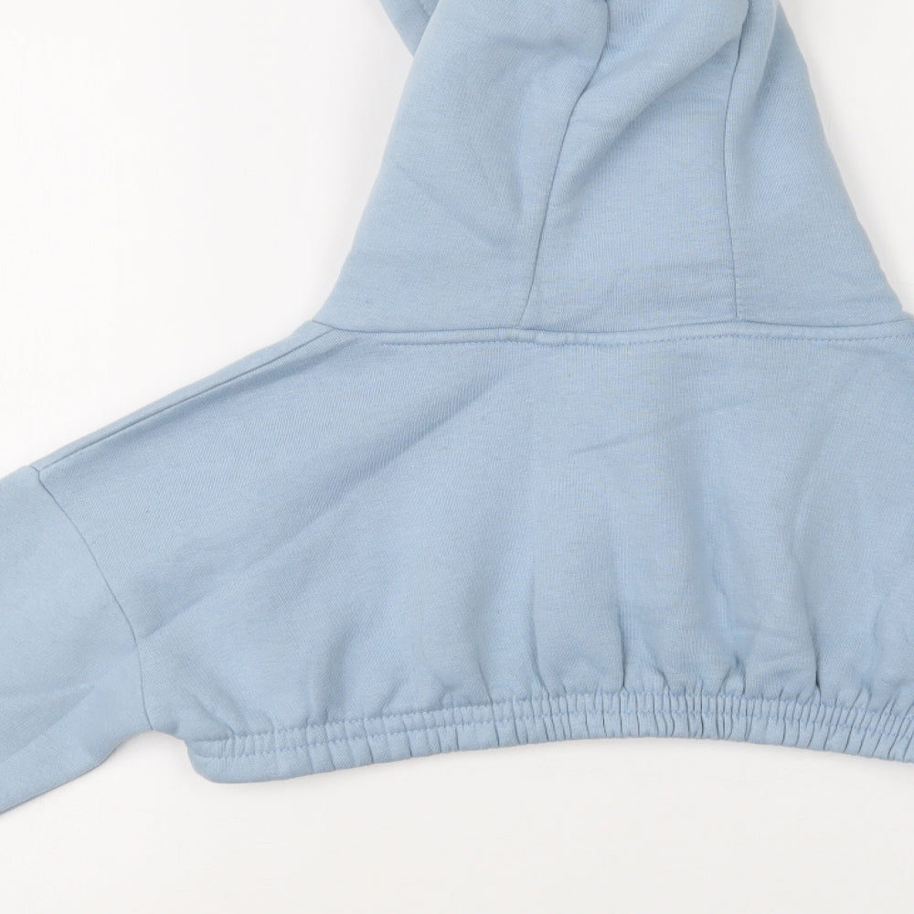 Holyfield Girls Blue  Cotton Pullover Hoodie Size 8-9 Years   - Cropped