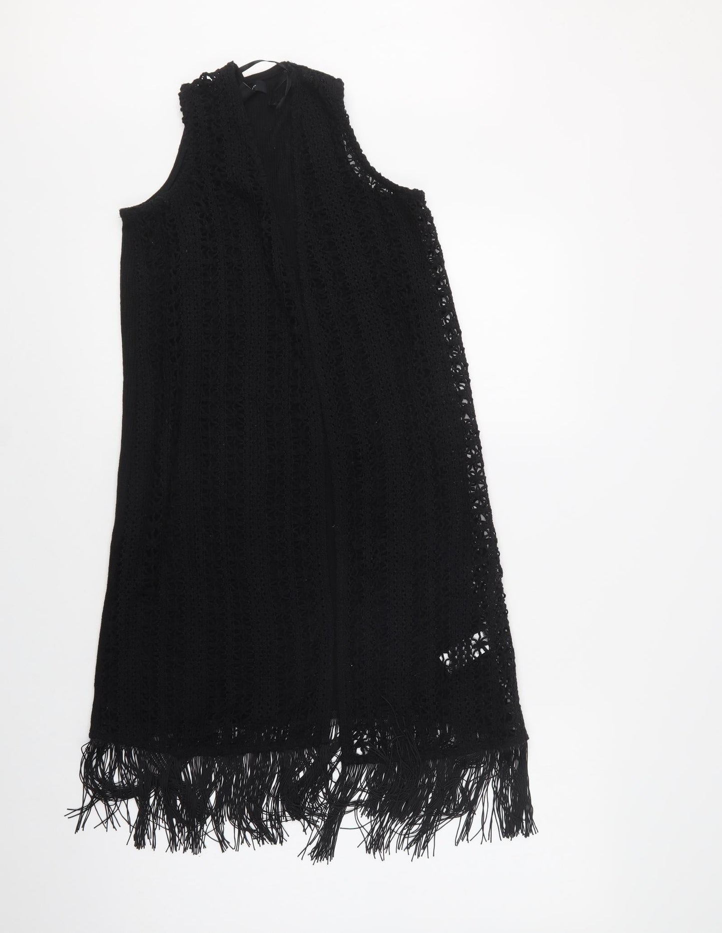 Primark Womens Black V-Neck  Polyester Vest Jumper Size 8