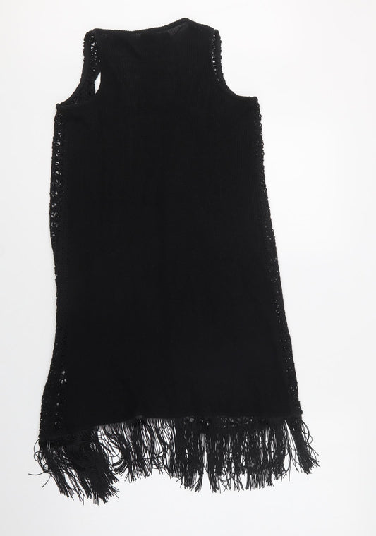 Primark Womens Black V-Neck  Polyester Vest Jumper Size 8