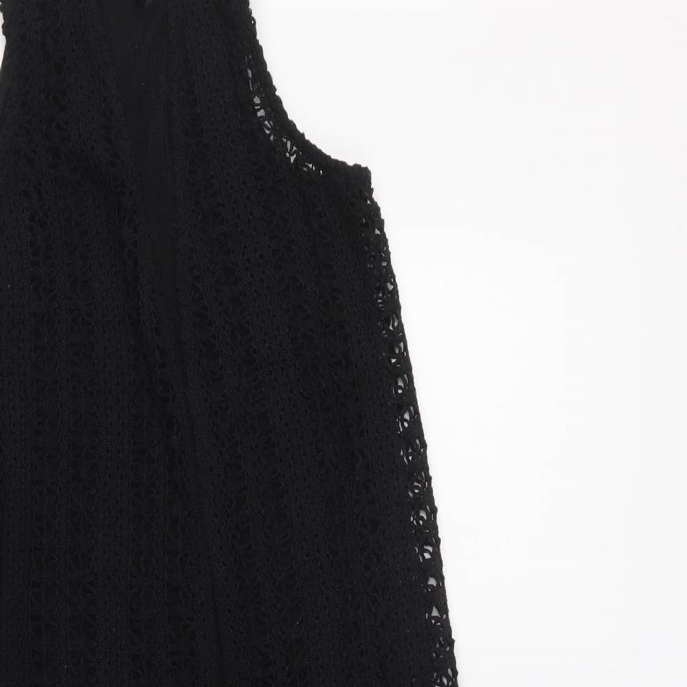 Primark Womens Black V-Neck  Polyester Vest Jumper Size 8