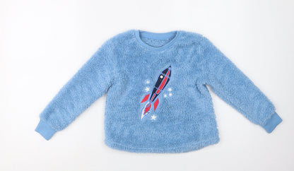 Lily & Dan Girls Blue  Polyester Top Lounge Pants Size 5-6 Years   - Rocket