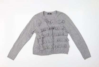 Womens UK Size 14 M&S Grey Cardigan Jumper