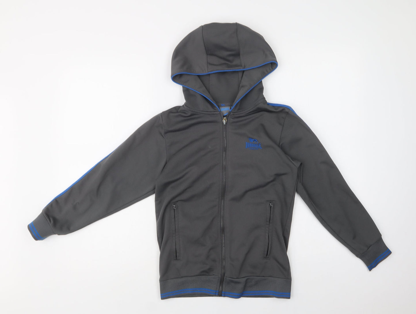 Lonsdale Boys Grey  Polyester Full Zip Hoodie Size 7-8 Years  Zip