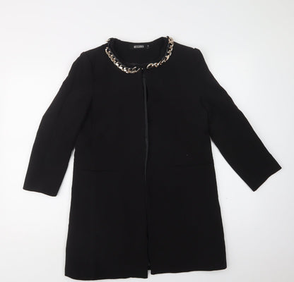 Missguided Womens Black   Overcoat Blazer Size 8  Hook & Eye