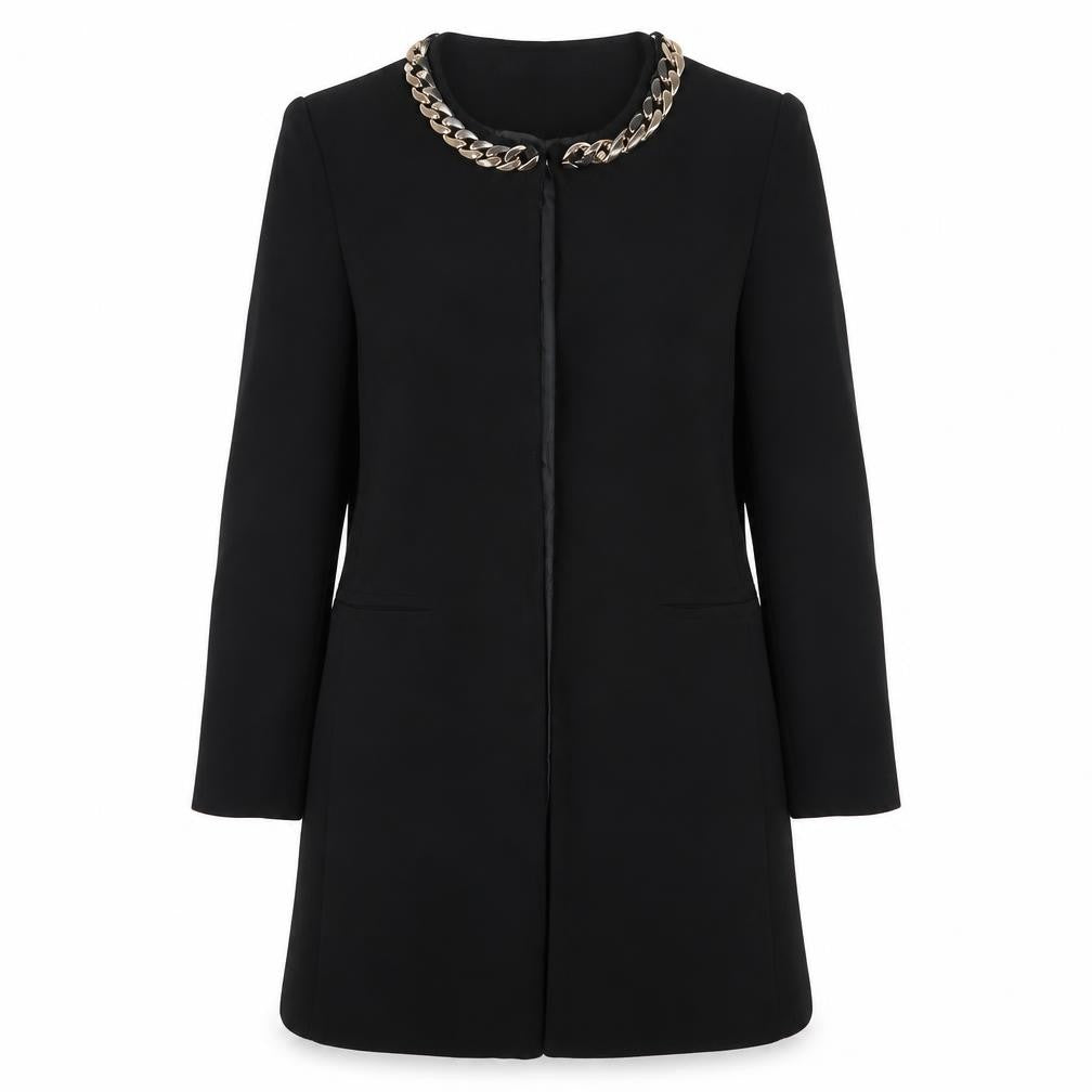 Womens UK Size 8 Missguided Black Overcoat