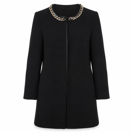 Womens UK Size 8 Missguided Black Overcoat