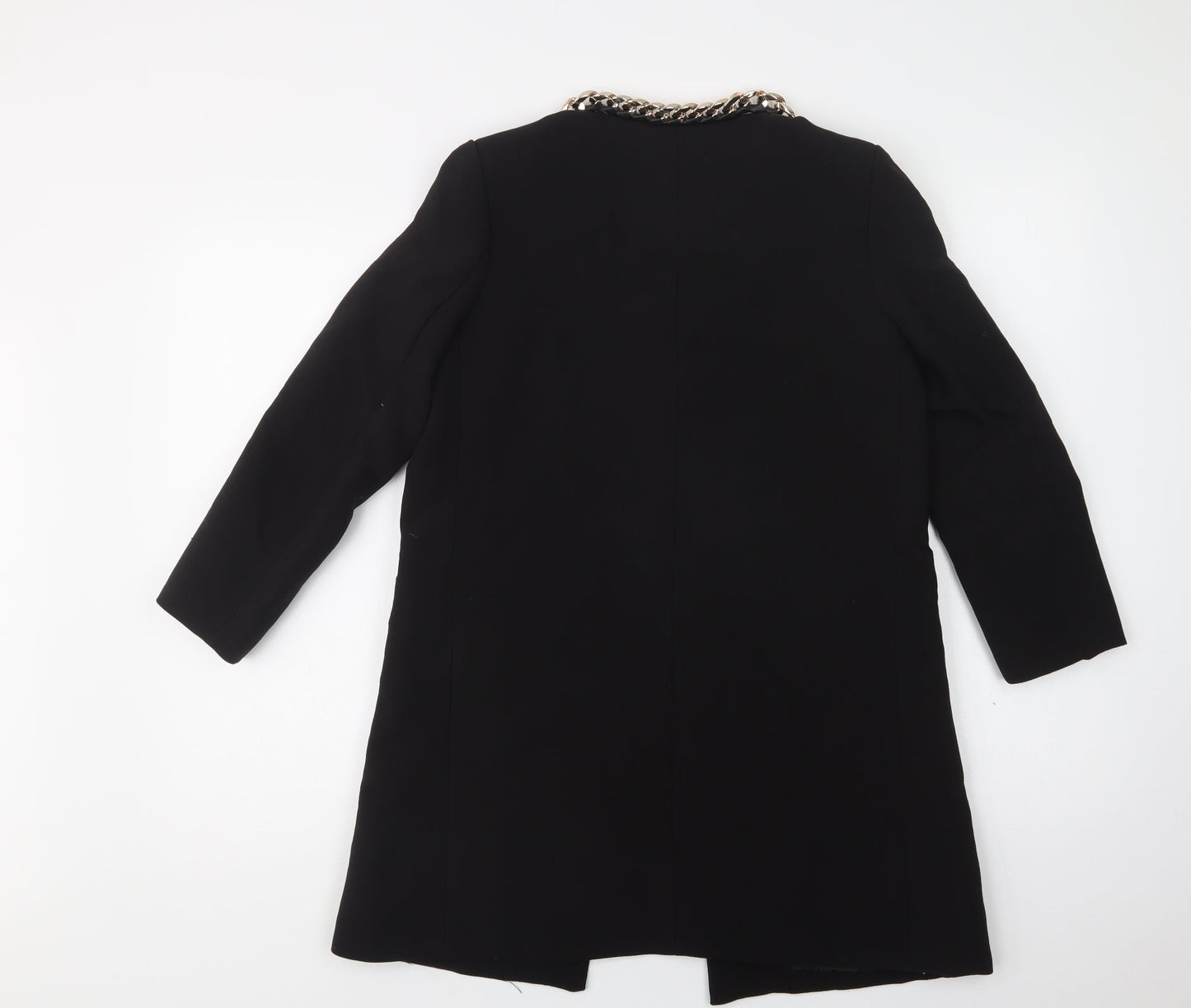 Missguided Womens Black   Overcoat Blazer Size 8  Hook & Eye