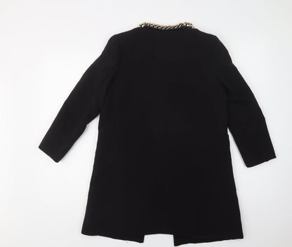 Missguided Womens Black   Overcoat Blazer Size 8  Hook & Eye
