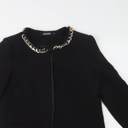 Missguided Womens Black   Overcoat Blazer Size 8  Hook & Eye