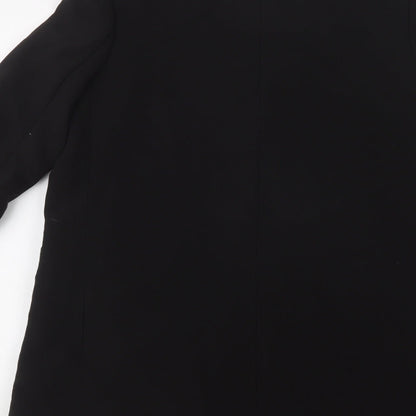 Missguided Womens Black   Overcoat Blazer Size 8  Hook & Eye