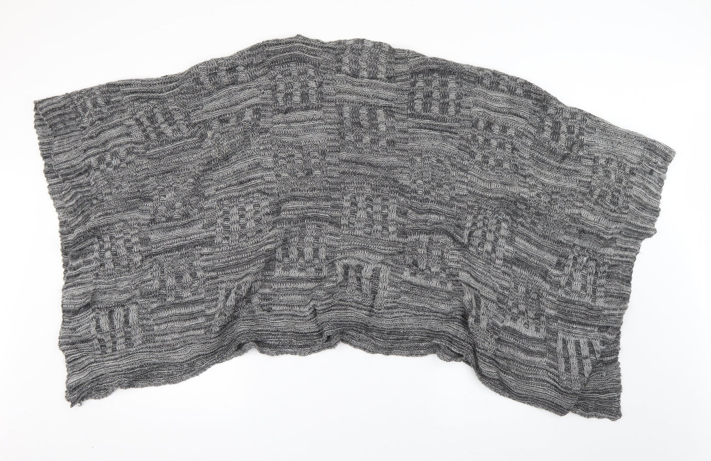Italian Lines Womens Grey Round Neck  Acrylic Pullover Jumper One Size