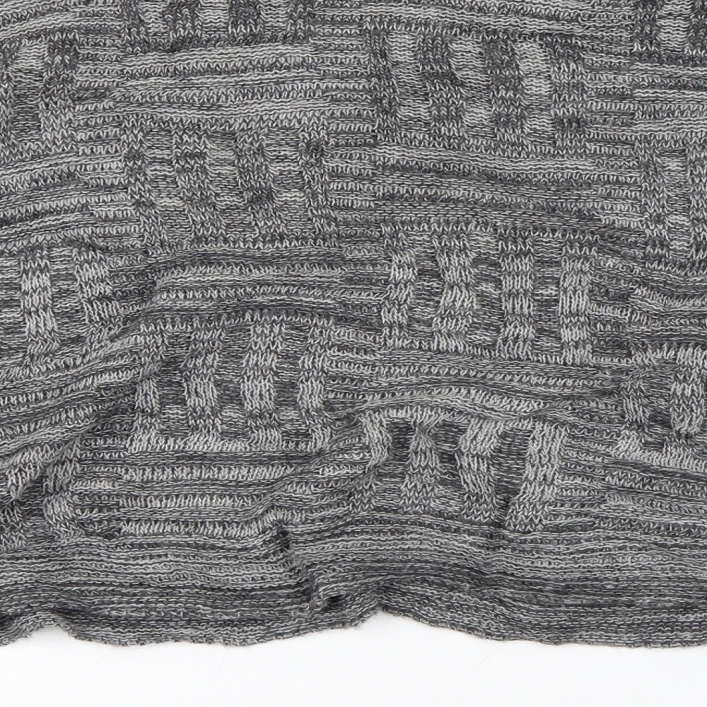 Italian Lines Womens Grey Round Neck  Acrylic Pullover Jumper One Size