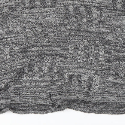 Italian Lines Womens Grey Round Neck  Acrylic Pullover Jumper One Size