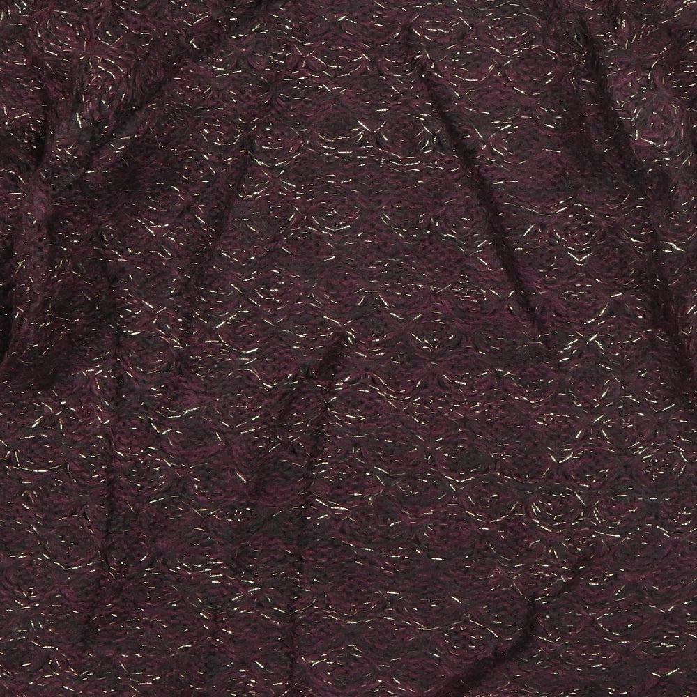 Atmosphere Womens Purple Boat Neck  Acrylic Pullover Jumper Size 8