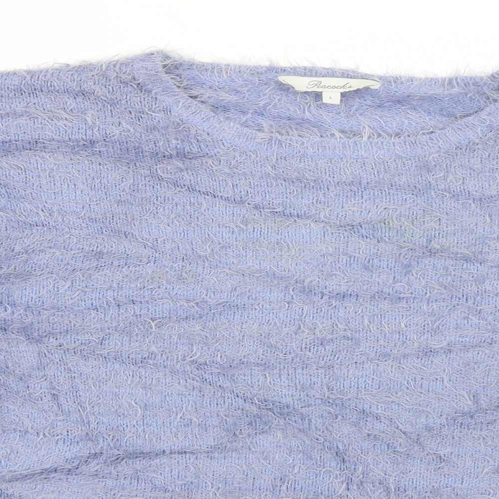 Womens UK Size L Peacocks Blue Pullover Jumper