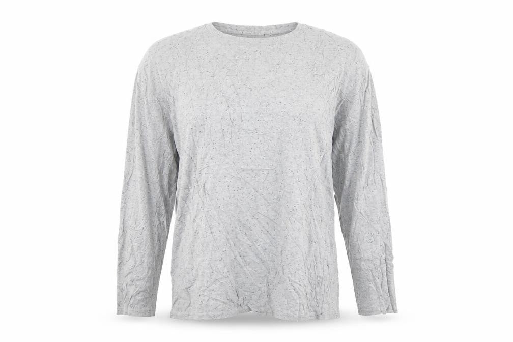 Front view of Mango women’s grey round neck cotton jumper, size M