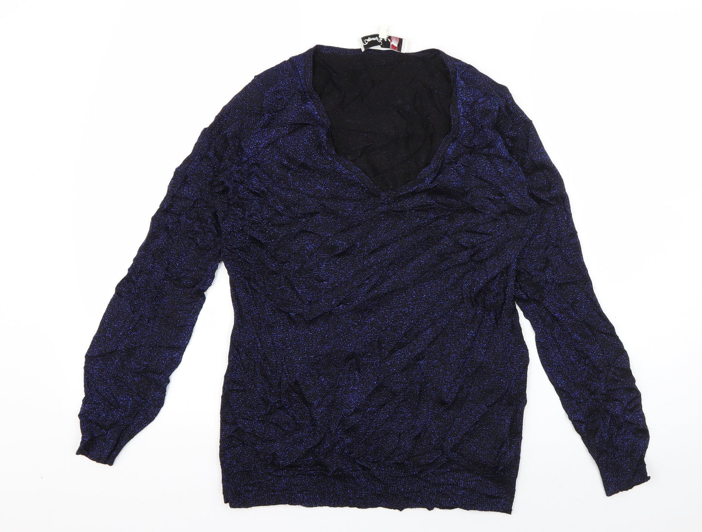Damsel in a Dress Womens Blue V-Neck  Viscose Pullover Jumper Size M