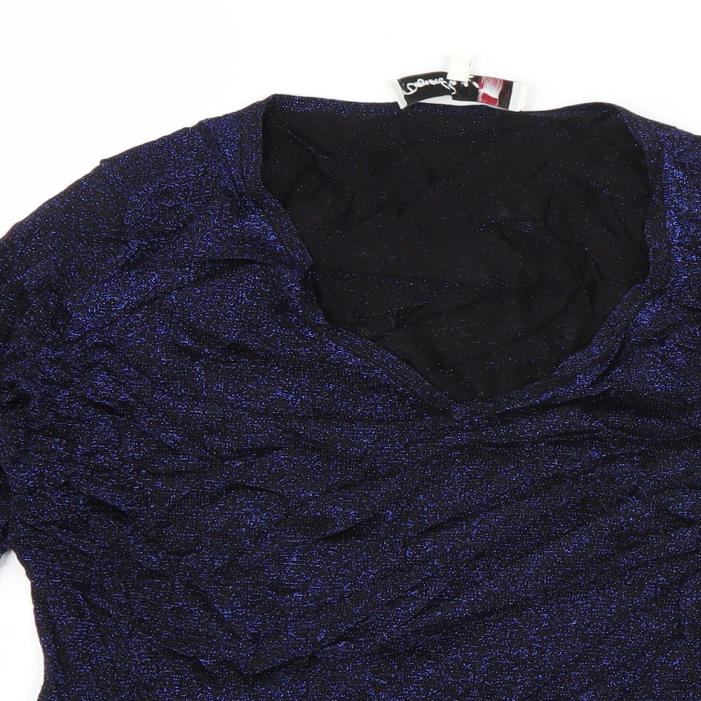 Damsel in a Dress Womens Blue V-Neck  Viscose Pullover Jumper Size M