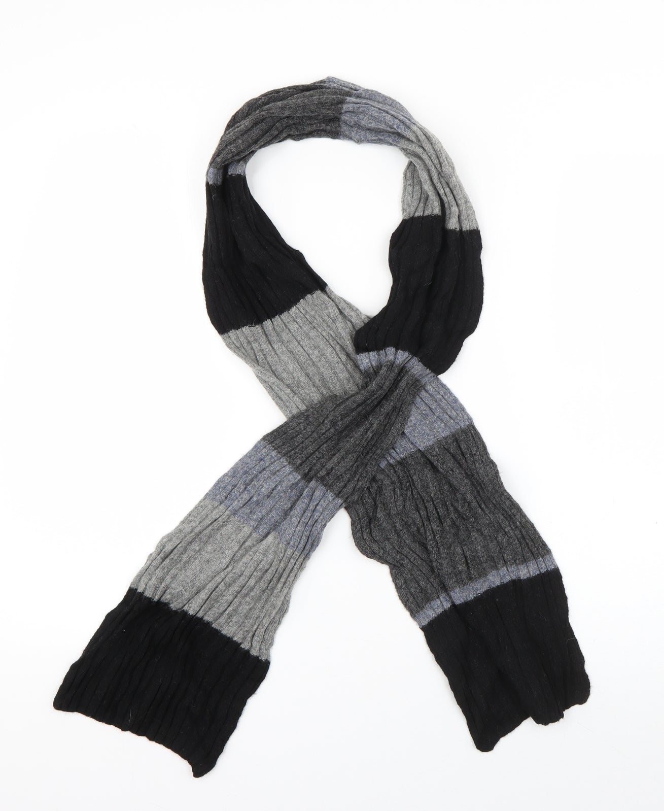 Preworn Mens Multicoloured Striped Acrylic Rectangle Scarf Scarf One Size