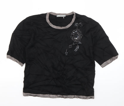 Womens UK Size 12 Marks and Spencer Black Basic T-Shirt