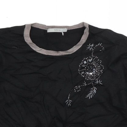 Womens UK Size 12 Marks and Spencer Black Basic T-Shirt