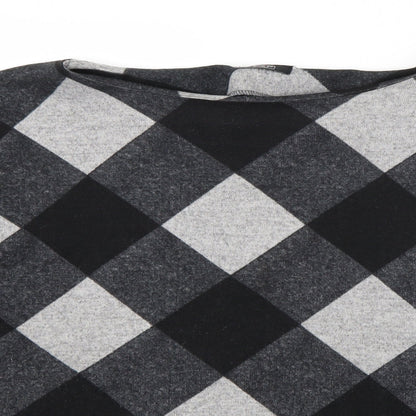 F&F Womens Grey Check Polyester Pullover Sweatshirt Size 14  Pullover