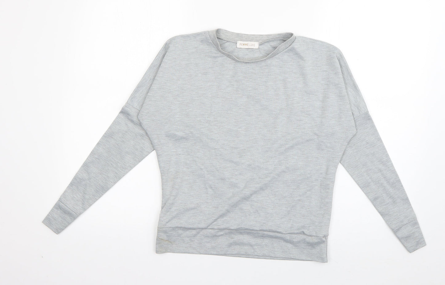 Femme Luxe Womens Grey  Polyester Pullover Sweatshirt Size S  Pullover