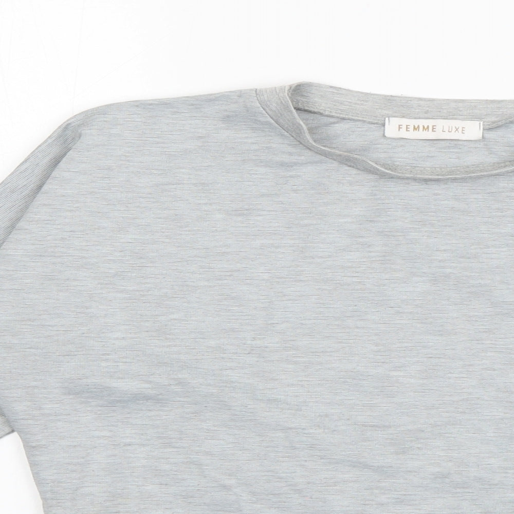 Femme Luxe Womens Grey  Polyester Pullover Sweatshirt Size S  Pullover