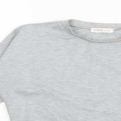 Femme Luxe Womens Grey  Polyester Pullover Sweatshirt Size S  Pullover